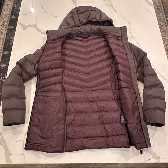 32 Degrees Heat Womens Mid Length Puffer Jacket Size M Purple Hooded Pockets Zip - Picture 3 of 11